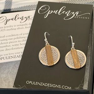 Opulenza Fancy Disc with Brass Cable Earrings